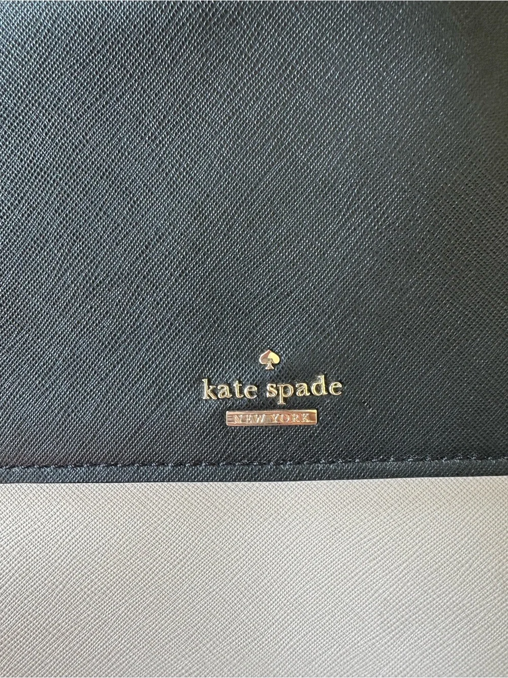 Kate Spade Two-Tone Black and Cream Satchel with Top Handles